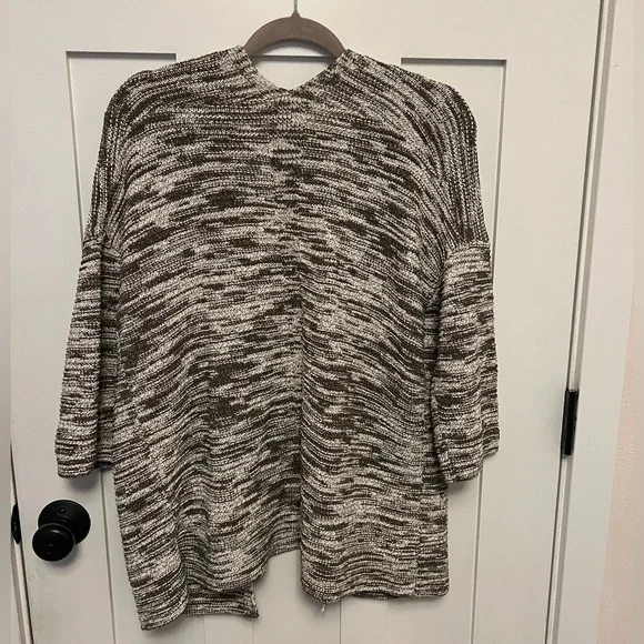 J. Jill Pure Jill Mixed-Stitch Marled Cardigan Open Front Size Medium - Picture 5 of 9